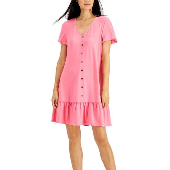 Jamie & Layla Dresses & Skirts - NWT Jamie & Layla Hot Pink Flutter-Sleeve Shift Dress Women's Size Petit…